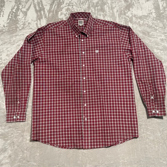 Cinch Other - Cinch Shirt Mens Large Red Plaid Western Rodeo Cowboy Long Sleeve Rancher